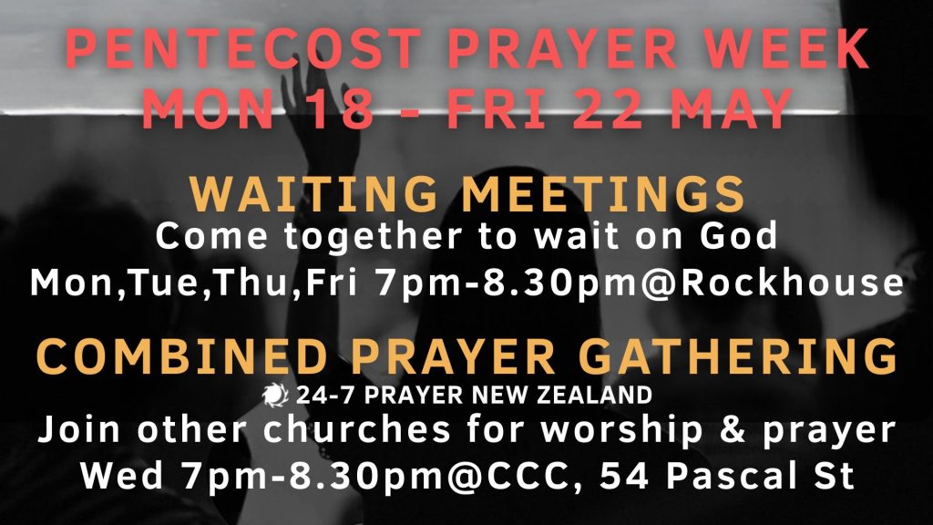 Flyer about Pentecost Prayer Week events in Palmerston North