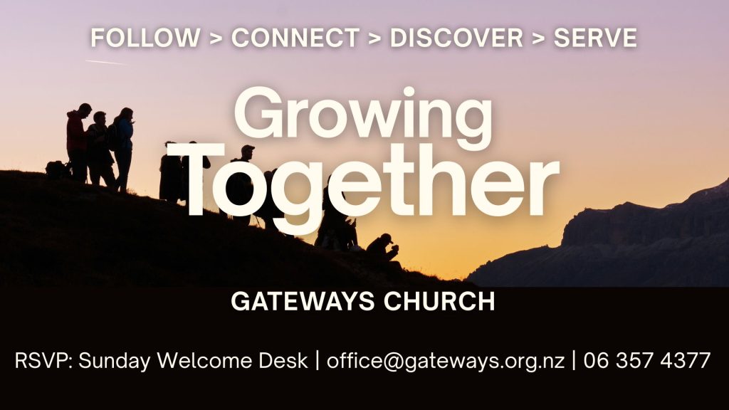 Flyer about Growing Together event at Gateways Church